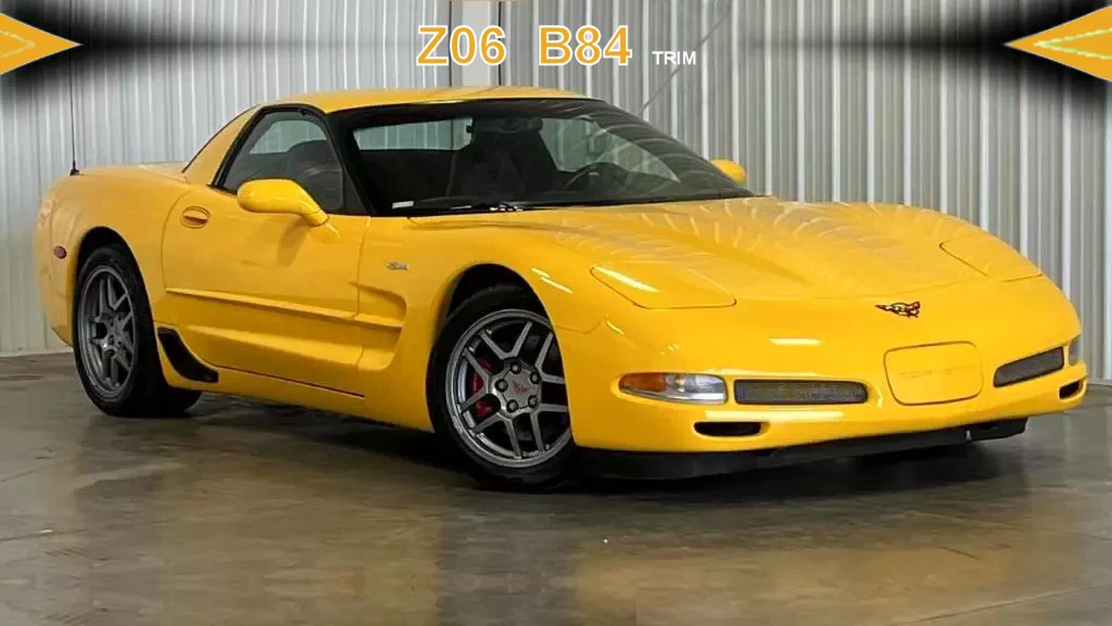 Click to Enlarge-Esc to Close Corvette Generations/C5/C5 2001 Yellow Z06 B84 moldings.webp